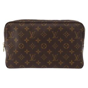 Authentic LOUIS VUITTON Monogram Trousse Toilette 28 Clutch Bag bst288-120225